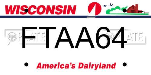 FTAA64 Wisconsin License Plate