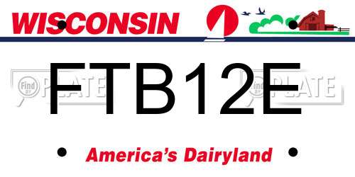 FTB12E Wisconsin License Plate