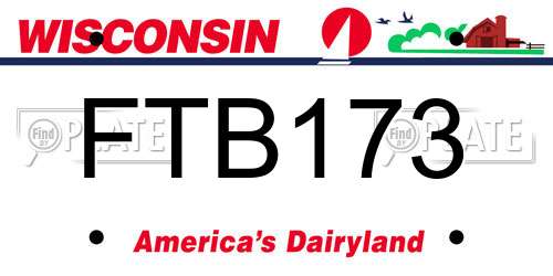 FTB173 Wisconsin License Plate