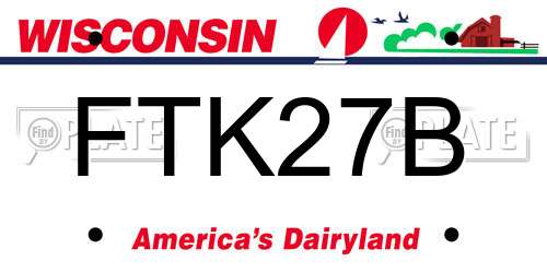 FTK27B Wisconsin License Plate