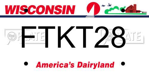 FTKT28 Wisconsin License Plate
