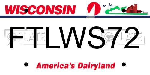 FTLWS72 Wisconsin License Plate