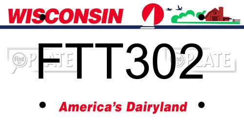 FTT302 Wisconsin License Plate