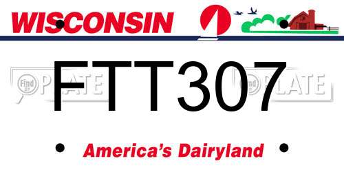 FTT307 Wisconsin License Plate