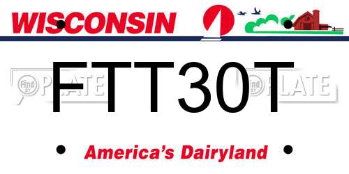 FTT30T Wisconsin License Plate