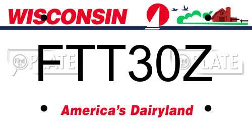 FTT30Z Wisconsin License Plate