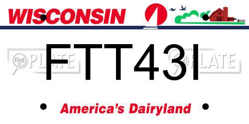 FTT43I Wisconsin License Plate