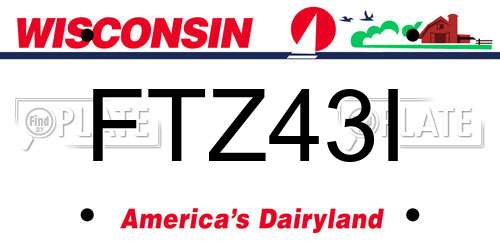 FTZ43I Wisconsin License Plate