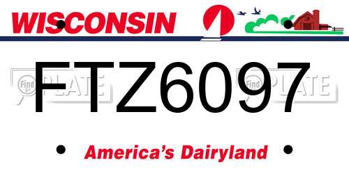 FTZ6097 Wisconsin License Plate