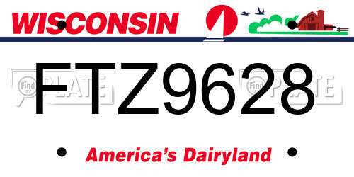 FTZ9628 Wisconsin License Plate