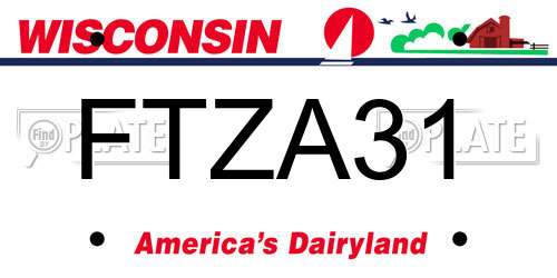 FTZA31 Wisconsin License Plate