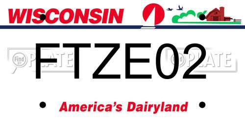 FTZE02 Wisconsin License Plate