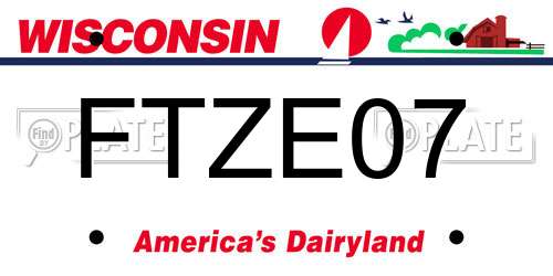 FTZE07 Wisconsin License Plate