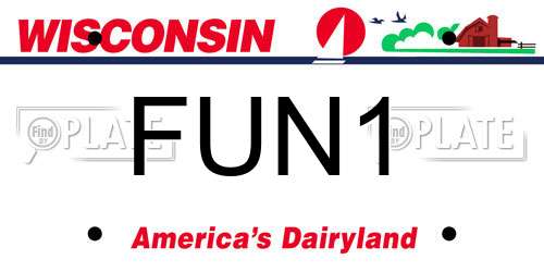 FUN1 Wisconsin License Plate