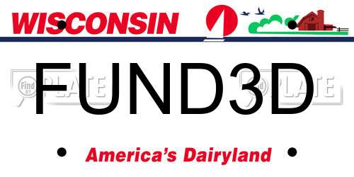 FUND3D Wisconsin License Plate