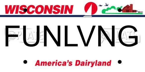 FUNLVNG Wisconsin License Plate