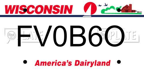 FV0B6O Wisconsin License Plate