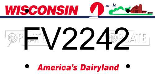 FV2242 Wisconsin License Plate