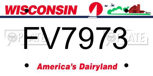 FV7973 Wisconsin License Plate