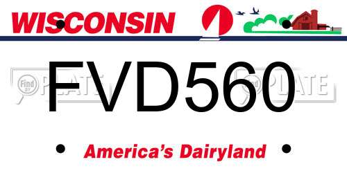 FVD560 Wisconsin License Plate