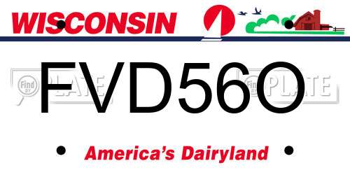 FVD56O Wisconsin License Plate