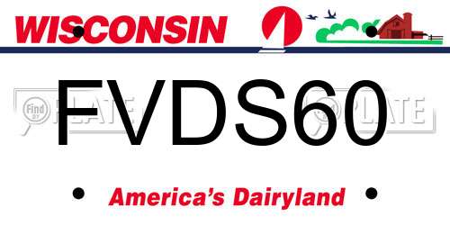 FVDS60 Wisconsin License Plate