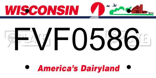 FVF0586 Wisconsin License Plate
