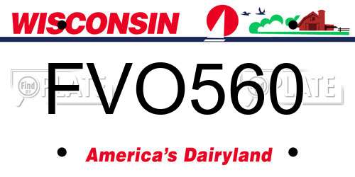 FVO560 Wisconsin License Plate