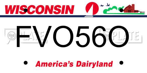 FVO56O Wisconsin License Plate