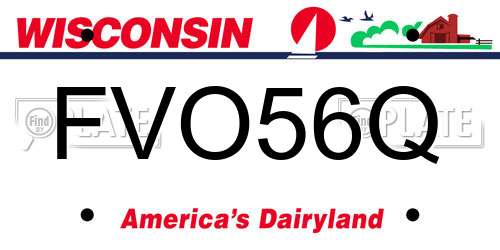 FVO56Q Wisconsin License Plate