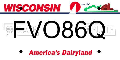 FVO86Q Wisconsin License Plate