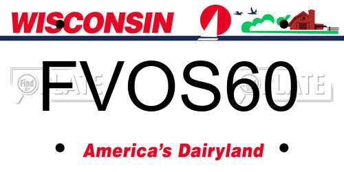 FVOS60 Wisconsin License Plate