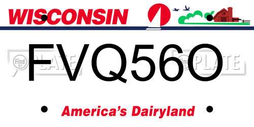 FVQ56O Wisconsin License Plate