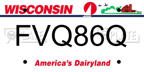 FVQ86Q Wisconsin License Plate