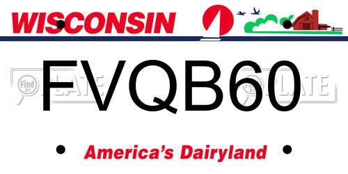 FVQB60 Wisconsin License Plate