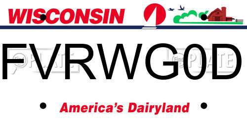 FVRWG0D Wisconsin License Plate