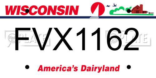 FVX1162 Wisconsin License Plate