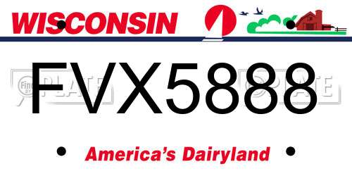 FVX5888 Wisconsin License Plate