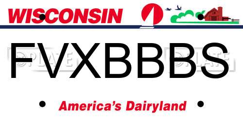FVXBBBS Wisconsin License Plate