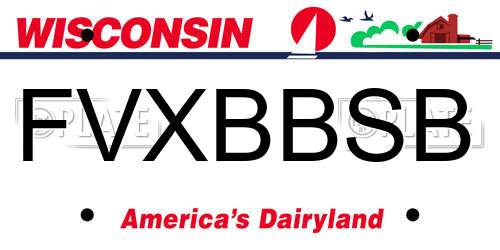 FVXBBSB Wisconsin License Plate