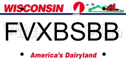 FVXBSBB Wisconsin License Plate