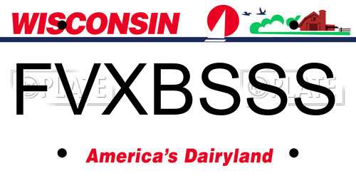 FVXBSSS Wisconsin License Plate