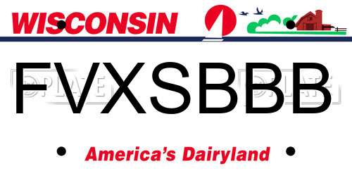 FVXSBBB Wisconsin License Plate
