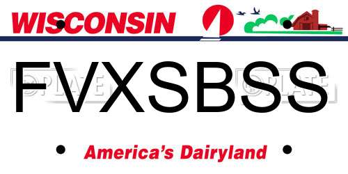 FVXSBSS Wisconsin License Plate