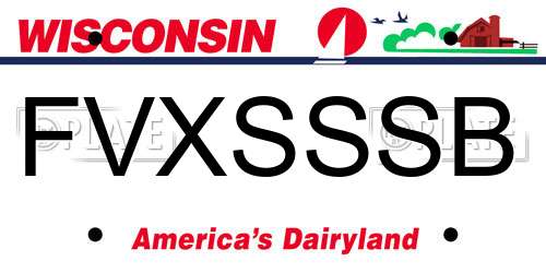 FVXSSSB Wisconsin License Plate