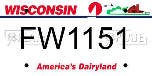 FW1151 Wisconsin License Plate