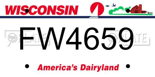 FW4659 Wisconsin License Plate