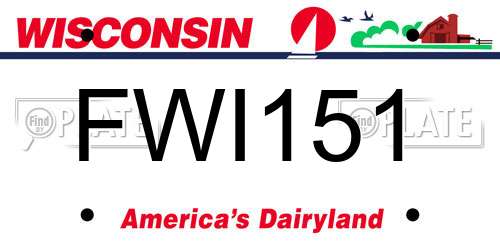 FWI151 Wisconsin License Plate