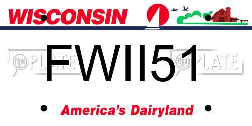 FWII51 Wisconsin License Plate
