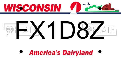 FX1D8Z Wisconsin License Plate